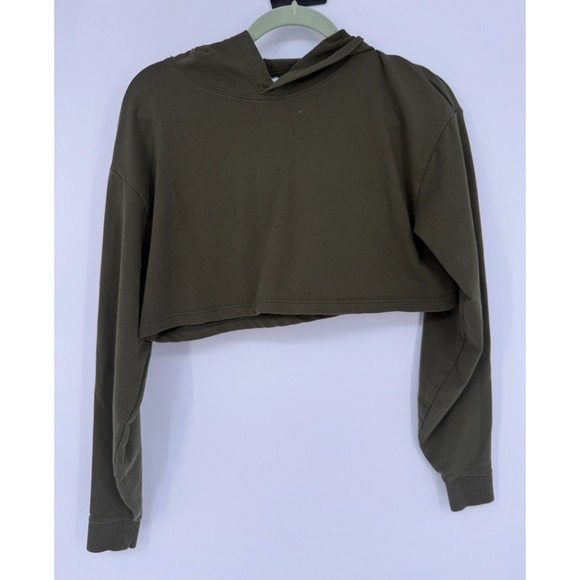 balera Tops - Balera‎ Olive Green Cropped Hoodie Sweatshirt Dancewear Athleisure Women Small